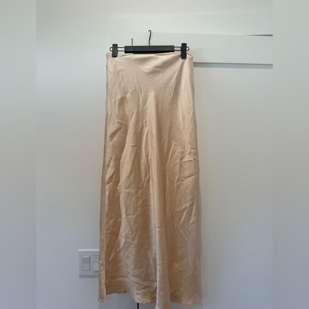 Hello Molly Cream Satin Maxi Skirt
